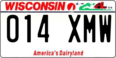 WI license plate 014XMW