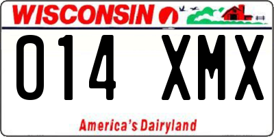 WI license plate 014XMX