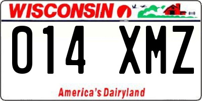 WI license plate 014XMZ