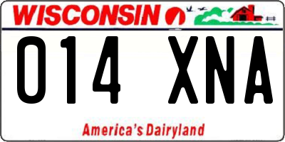 WI license plate 014XNA