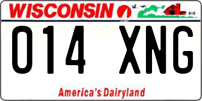 WI license plate 014XNG
