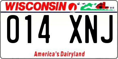 WI license plate 014XNJ
