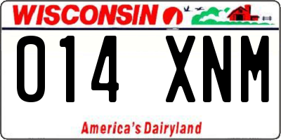 WI license plate 014XNM