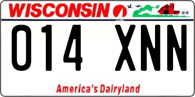 WI license plate 014XNN