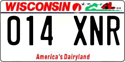 WI license plate 014XNR