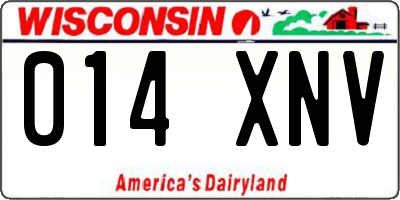 WI license plate 014XNV