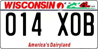 WI license plate 014XOB