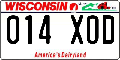 WI license plate 014XOD
