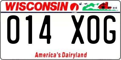WI license plate 014XOG