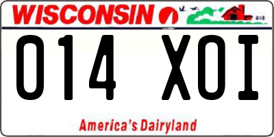 WI license plate 014XOI