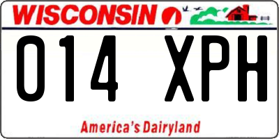 WI license plate 014XPH