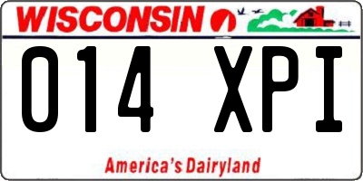WI license plate 014XPI