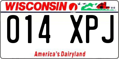 WI license plate 014XPJ