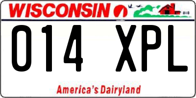 WI license plate 014XPL
