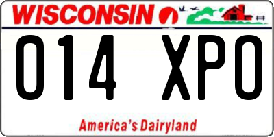WI license plate 014XPO