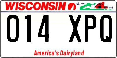 WI license plate 014XPQ