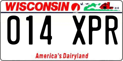 WI license plate 014XPR