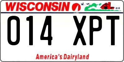 WI license plate 014XPT