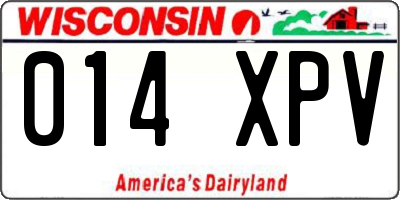 WI license plate 014XPV
