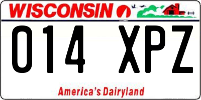 WI license plate 014XPZ
