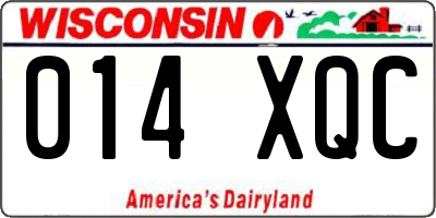 WI license plate 014XQC