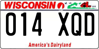 WI license plate 014XQD