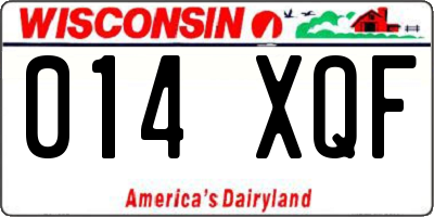 WI license plate 014XQF