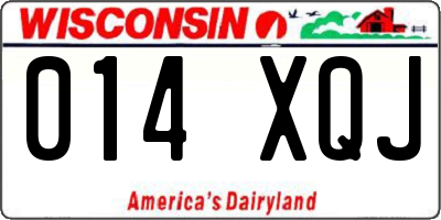 WI license plate 014XQJ