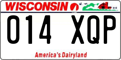 WI license plate 014XQP