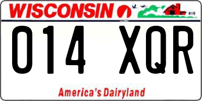 WI license plate 014XQR