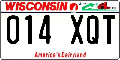 WI license plate 014XQT