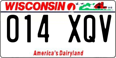 WI license plate 014XQV