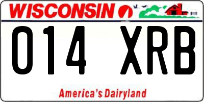 WI license plate 014XRB