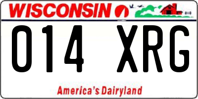 WI license plate 014XRG