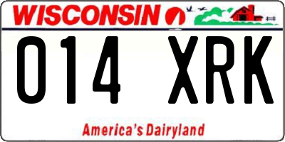 WI license plate 014XRK
