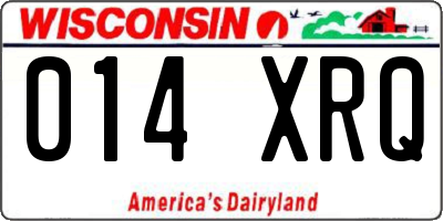WI license plate 014XRQ