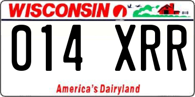 WI license plate 014XRR