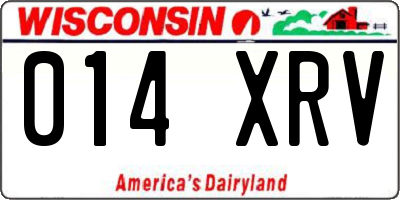 WI license plate 014XRV
