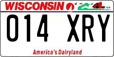 WI license plate 014XRY