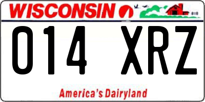 WI license plate 014XRZ
