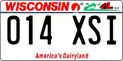 WI license plate 014XSI