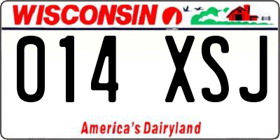 WI license plate 014XSJ