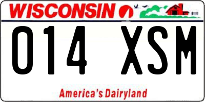 WI license plate 014XSM