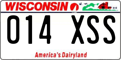 WI license plate 014XSS