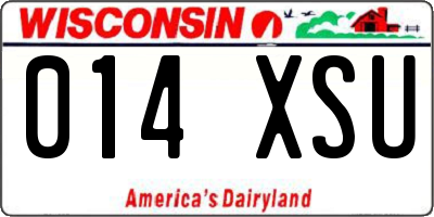 WI license plate 014XSU