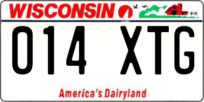 WI license plate 014XTG