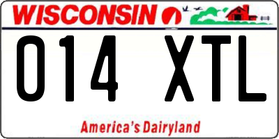 WI license plate 014XTL
