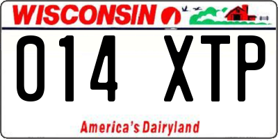 WI license plate 014XTP