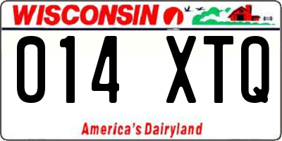 WI license plate 014XTQ