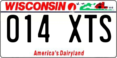 WI license plate 014XTS